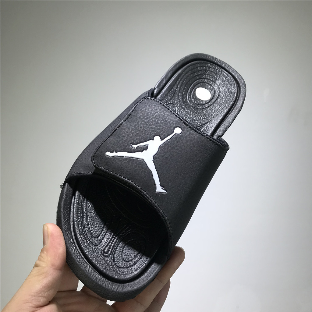 Air Jordan Hydro 6 Sandals All Black White - Click Image to Close